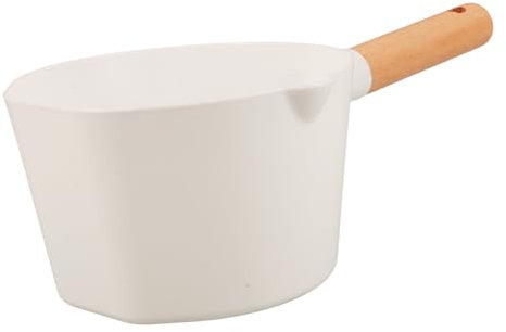 STOBAZA Mango y Colgador Cucharón de Agua de Plástico Blanco Mango Largo Gran Capacidad para Cocina y Sauna Adecuado para Uso en Restaurantes