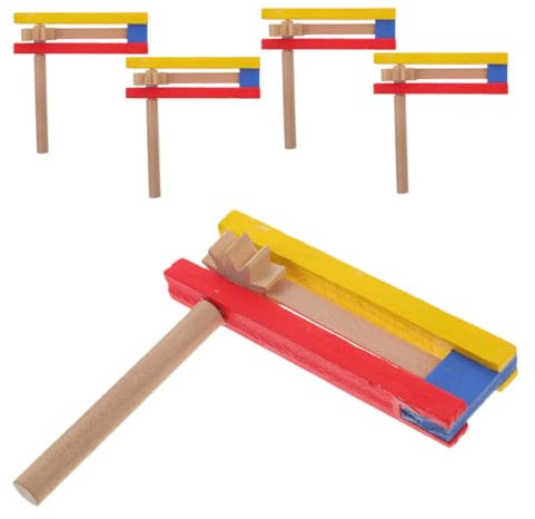 PERSELOSO 5pièces Hochets Rotatifs Bois Style Mexicain Lot pour Fêtes Sports Et Événements Familiaux Générateurs De Bruit Cliquet