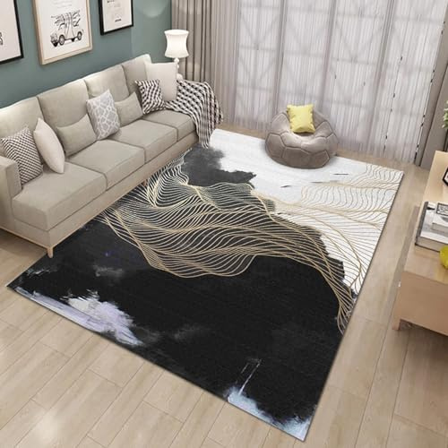 JUXDZISHW Negro,80 * 160,Alfombra Salon Pelo Corto 160x230cm Alfombra Dormitorio Matrimonio Carpet Rugs for Living Room Alfombras Lavables de Salon Comedor Habitacion