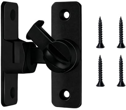 Door Lock - Homiladi Zinc Alloy Flip Door Latch | Sliding Barn Door Closer with Screws | Bathroom Door Lock for Interior Privacy & Security | Black Gate Latch for Kitchen, Bedroom, Study