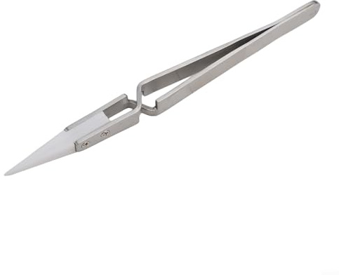 Jotekonoby Pinzette elettroniche antistatiche per saldatura, punta dritta, pinzette industriali di precisione per elettronica, strumenti di saldatura in acciaio inossidabile resistenti al calore, (A)