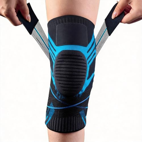Rodilleras Menisco y Ligamento Deportiva Ajustable, Rodilleras Deportivas Para Hombres y Mujeres, Rodillera Rotuliana Con Estabilizadores Laterales y Almohadillas de Goma, Para Correr, Voleibol (S)
