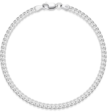 Silberketten Store Panzerkette Armband 3,5mm - 925 Silber - Länge 16-25cm