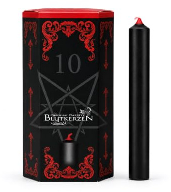 10 original DarXity Blutkerzen - innen rot, außen schwarz, Gothic Kerzen | Made in Germany