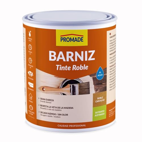 PROMADE - Barniz tinte satinado al agua roble 375 ml