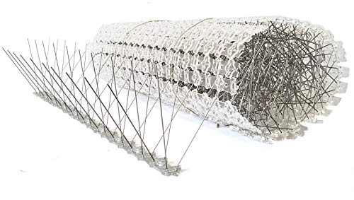 10 Meter Vogelabwehr, Taubenabwehr/ 4-reihig/ 20 Elemente a 50 cm/Taubenspikes aus Edelstahl auf UV-geschützter Polycarbonatleiste