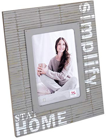 walther design Marco de Fotos Gris 10 x 15 cm Marco de Retrato de Madera con Letras Decorativas Simplify YS015D