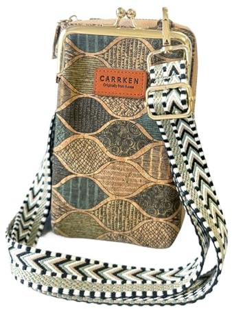 aolaso Kork Handytasche zum Umhängen Damen, Kleine Schultertasche Handytasche zum Umhängen mit Kartenfächer Crossbody für Handy (Kork Stil 2)