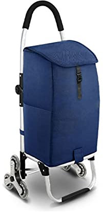 TOMYEUS Carrello Spesa Carrello Pieghevole Jumbo Carrello Portatile for generi Alimentari Scala Leggera Arrampicata Ruota Girevole rotabile Borsa Rimovibile Carrello Portaspesa (Color : 6 Wheel B)