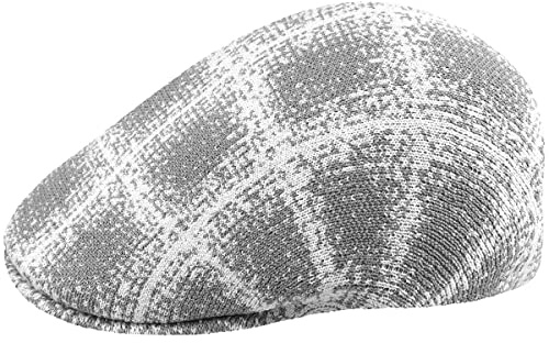 Kangol Grunge Plaid 507 Flatcap Schirmmütze Schiebermütze Herren - mit Schirm Sommer Frühling-Sommer - M (56-57 cm) grau