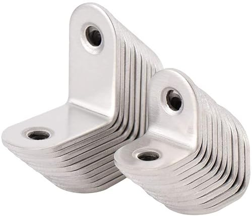 Möbelschutz-Ecke, Kantenschutz, 10 Stück, 20 mm x 20 mm, Edelstahl-Eckcode, L-Typ-Code, rundes Ende, 90-Grad-Eckhalterung, Dicker verstärkter Winkel (Farbe: B) (Farbe: A) A (Color : A)