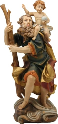 FADEDA Hlg. Christopherus/Höhe:13 cm/handbemalt/detailgetreue Krippen Figuren - Weihnachten Tisch Dekoration Krippe Zubehör