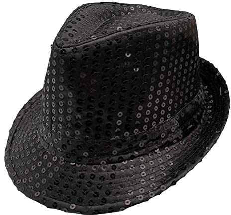 Geagodelia Damen Glitzer Hut Pailletten Mütze Kopfbedeckung für Party Disco Halloween Karneval Kostüm Fasching Accessoires Faschingshut Kostümzubehör Einheitsgröße