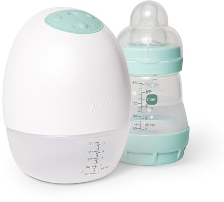 MAM MOVE Tragbare Milchpumpe, Handfreie Milchpumpe, mit 3 Modi und Leise Muttermilchpumpe, Tragbare Milchpumpe mit weichen Silikontrichtern, Neugeborene Essentials