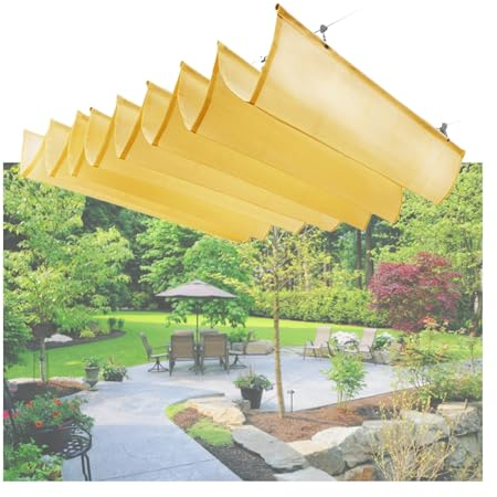 XPLKQXE Toldo Vela Sombra Rectangular Personalizada, Cubierta Resistente A Los Rayos UV Sombra Dosel Pérgola, Vela Sombra Colgante Ondulada para Patio (Tamaño : Custom Size)