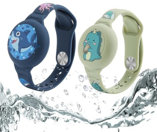 Dingfeiyu Armband Kinder für Airtag Wasserdicht, Anti-Lost & Anti-Kratz-Schutz Airtec Bracelet for Kids, Silikon Air Track Hülle Holder Case Kleinkind