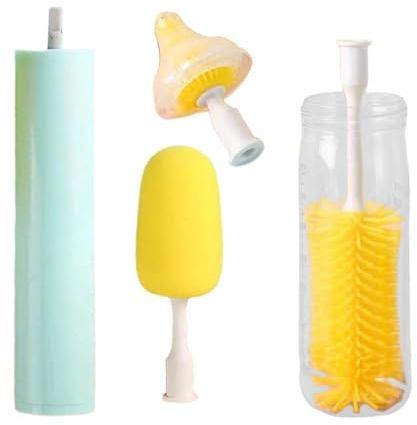 Electric Bottle Brush | Bottle Washing Brush, Smart Cup Cleaning Brush Strong Power | Baby Bottle Brush, Detachable Bottle Brush Design Hygienic Cleaning, Button Start for Glass Bottle, Cup, Mag