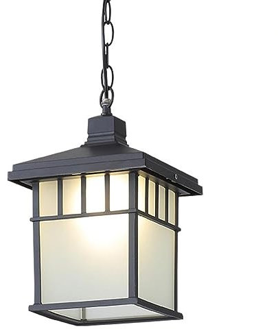 Luminaires suspendus Luminaire suspendu d'extérieur rectangulaire créatif, lanterne suspendue étanche extérieure noire, lampe de porche de pavillon de cour de villa rétro avec chaîne réglable, pour p