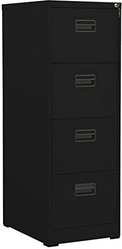 Iiaky Aktenschrank Schwarz 46x62x133 cm Stahl BüRoschrank AktenschräNke Spind Schrank Lagerschrank Werkzeugschrank