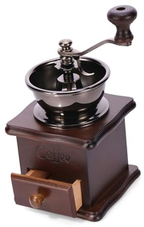 Garneck Data Macinacaffè Manuale in Legno Di Pino Anima in Ceramica Regolazione Spessore Polvere Per Chicchi Di Caffè Macchina Per Caffè Manuale Per Appassionati Di a Casa