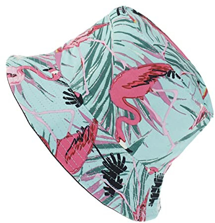 TOGEVAL Fashion Flamingo Druck Eimerhut Wendbar Für Outdoor-aktivitäten Strand Angeln Und Urlaub Uv-Schutz Und Langlebig