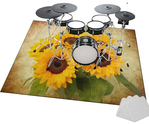 JaevKwzy Schlagzeug Teppich - Professioneller Drum Teppich - rutschfeste Drum Rug - Schallschutz Trommelmatte - 200 x 180 cm Professionelles rechteckiges elektronisches Jazz Schlagzeug Kit