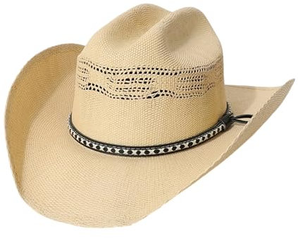 Wayfadacc Weißer Western-Hut, Panama, Denim, atmungsaktiv, bequem, Unisex, modisches Accessoire für Outdoor-Aktivitäten, g, 48*37*14cm