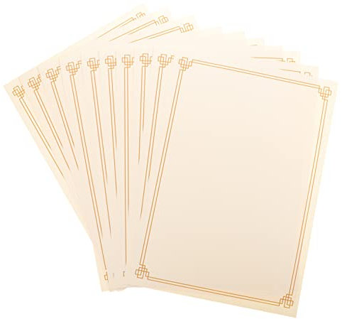TEHAUX 10pcs A4 Blank Certificate Paper for Printing and Handwriting No Character Honor Diploma Paper Border Certificate for School and Academic Use