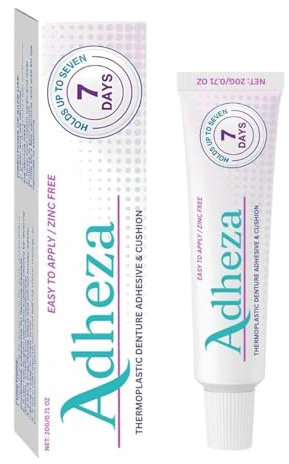 Adhésif dentaire Adheza, Adheza Dental, fixateur de prothèses dentaires Adheza, adhésif thermoplastique pour prothèses dentaires, crème adhésive forte tenue, imperméable (1pcs)