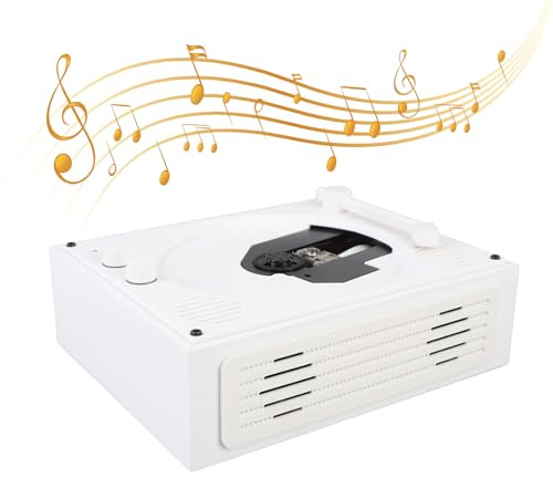 Diyeeni Lecteur de Musique CD avec, Haut-Parleur Portable en Bois, Télécommande, USB, 3,5 Mm Aux Jack, Lecture 5h, Enceintes Stéréo Doubles, Idéal pour Les Personnes âgées, Les