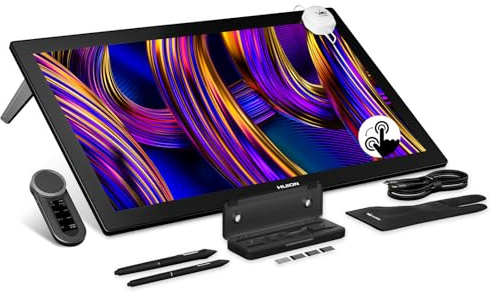 HUION KAMVAS Pro 27 (144Hz) 4K UHD Drawing Tablet with Screen, PenTech 4.0 Stylus 16384 Pen Pressure, Canvas Glass 3.0 △E<1 Graphic Tablet 98% Adobe RGB Multi-Touch Drawing Monitor with Keydial Remote