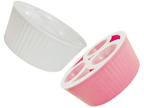 BIUDECO Vasi Idroponici per Bulbi di Tulipano, Giacinto e Narciso, Vaso da Interno in Plastica Bianco e Rosa con 3 Scomparti e Segni Livello Acqua, Fioriera Stabile per Coltivazione Bulbi