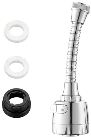 QZKJQDD Kitchen Tap Spray Head, 2 Function 360° Swivel Spout Tap Extender with Adapter Accessories Universal Sink Tap Spray Head Attachment Faucet Extension Adapter Faucet Aerator for Kitchen Sink