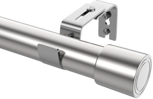 Vorhangstange Ausziehbar Gardinenstange Edelstahl Gardinenstangen 25 mm Durchmesser für kleine Fenster, Essbereich, Balkontür, 84-150 cm
