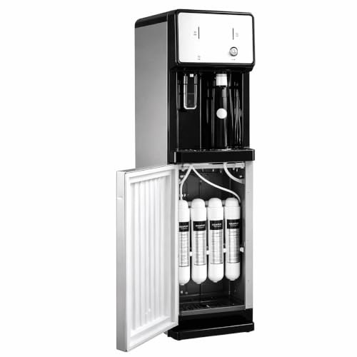 Dispensador De Agua Independiente para Oficina,Conexión Directa A Red De Agua,Sistema De Purificación De 4 Etapas Integrado,Enfriador De Agua Fría Y Caliente,Reemplazo Sencillo De Filtros