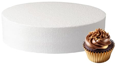 Culpitt 12 x 3 Round Cake Dummy, Straight Edge Cake Form, Practice Cake Decorating or Use for Creating Long-Lasting Displays, Smooth Polystyrene