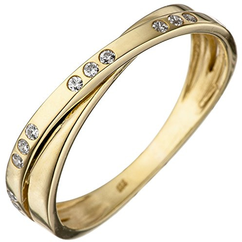 Jobo Damen-Ring aus 8 Karat 333 Gold mit 15 Zirkonia