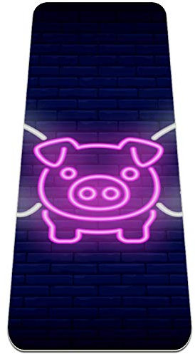 Eslifey Flying Pig Cartoon-Yoga-Matte, dick, rutschfest, für Damen und Mädchen, Übungsmatte, weiche Pilates-Matten, 183 x 61 cm, 0,6 cm dick