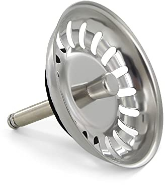 DL-pro Siebkörbchen Ø 81mm mit Zapfen 8x50mm wie Blanco 118150 Siebkorb Spülesieb Abflusssieb 18 Schlitze für Siebkorbventil Spülbecken Spüle Excenterbedienung