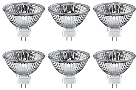 Sarveeta 6 Stück MR16 Halogen Leuchtmittel 35 Watt Dimmbar,12V Halogenlampe GU 5,3，400LM,Warmweiß 2800K