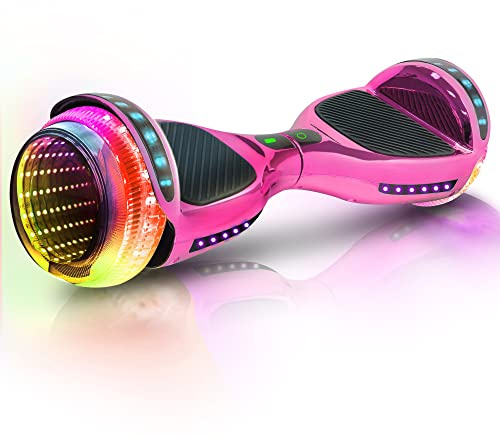 EMAXUSA, 6.5” Hover Board for Kids Ages 6-12, Bluetooth Hover Board with Tunnel Light Style Wheels & Non-slip Footpads, UL2272 Safety Certified (Pink)