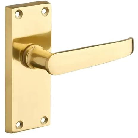 Designer Levers - Victorian Straight Lever Door Handles - Polished Brass - 1 Pair - Latch Door Handle - Interior Use - Short Latch