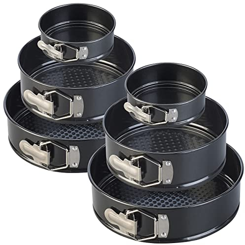 Rosenstein & Söhne Backform rund: 6er-Set antihaft-beschichtete Springformen, je 2x Ø 12/17/21 cm (Backform-Set, Springform rund, Geburtstag)