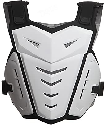 sdfsa Adult Motorcycle Chest Back Protector, Motorbike Body Guard Vest, Motorcycle Body Armour Chest Back Spine Protector Guard Vest, Motorbike Protection Jacket, White