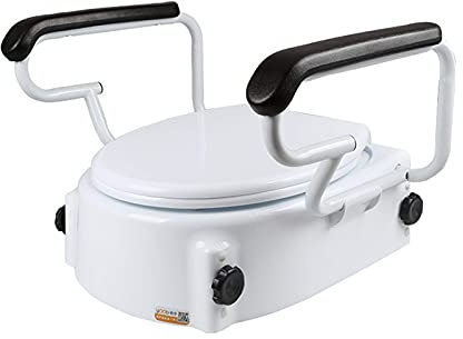 Erhöhter Toilettensitz mit weichem Arm Universal-Toilettensitz, PortaToilet-Sitzerhöhung mit Deckel Erhöhte Toilettensitze für ältere Menschen mit eingeschränkter Mobilität