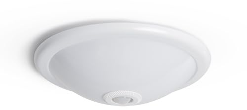 LEDKIA LIGHTING Plafonnier LED Rond 2x E27 avec Détecteur de Mouvement PIR et Crépusculaire pour chambre, salon, cuisine Blanc