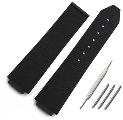 WAHRE Uhrenzubehör, Kautschukarmband for Damen, Passend for Uhren Der for HUBLOT-Serie Mit Herren, 15 Mm X 21 Mm, Wasserdichtes Und Schweißfestes Armband(Black,18mm)