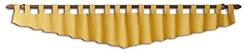 Querbehang Hetty gelb unifarben | Deko-Behang aus hochwertigem Webstoff mit Schlaufen | gepflegt-rustikaler Landhaus-Stil für Küche, Esszimmer, Gästewohnung, Kaminzimmer H x B 40 x 200 cm