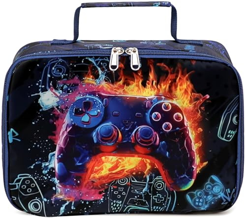 CAMTOP Kids Lunch Box Boys Girls Insulated Lunch Cooler Bag Reusable Lunch Tote Kit for School Travel, GamePad