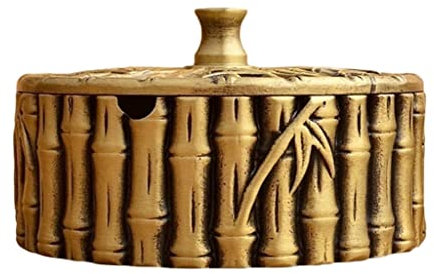 Kreativität Bambusform Aschenbecher im chinesischen Stil Aschenhalter Messing Raucherhalter Retro Raucherzubehör für Büro Desktop Kreativ Nützlich